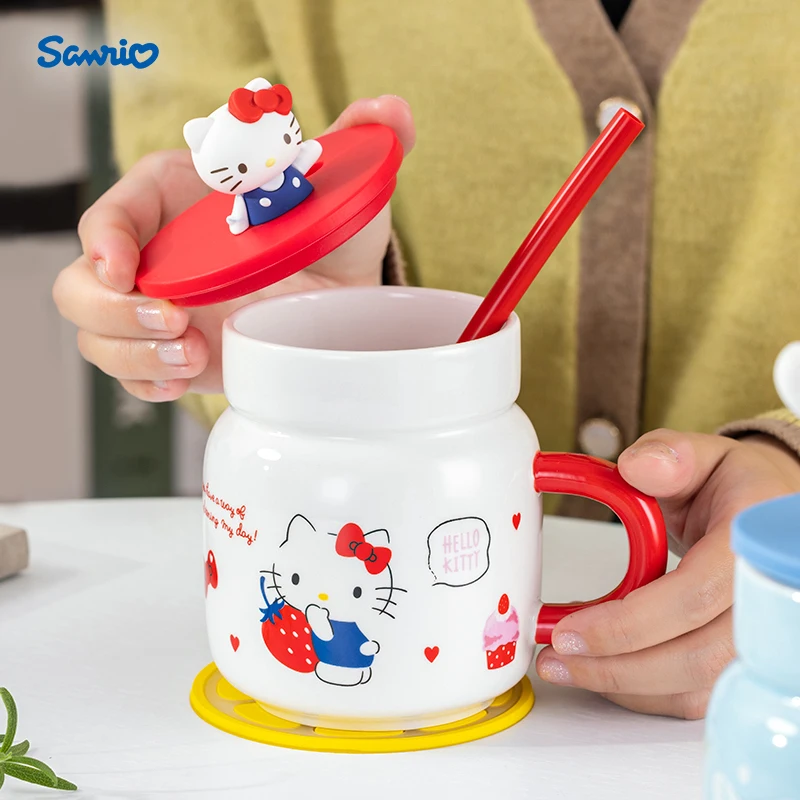 

New Sanrio Hello Kitty My Melody My Melody Straw Mug Water Cup 450ml Office Kettle Anime Doll For Childrens Birthday Gift