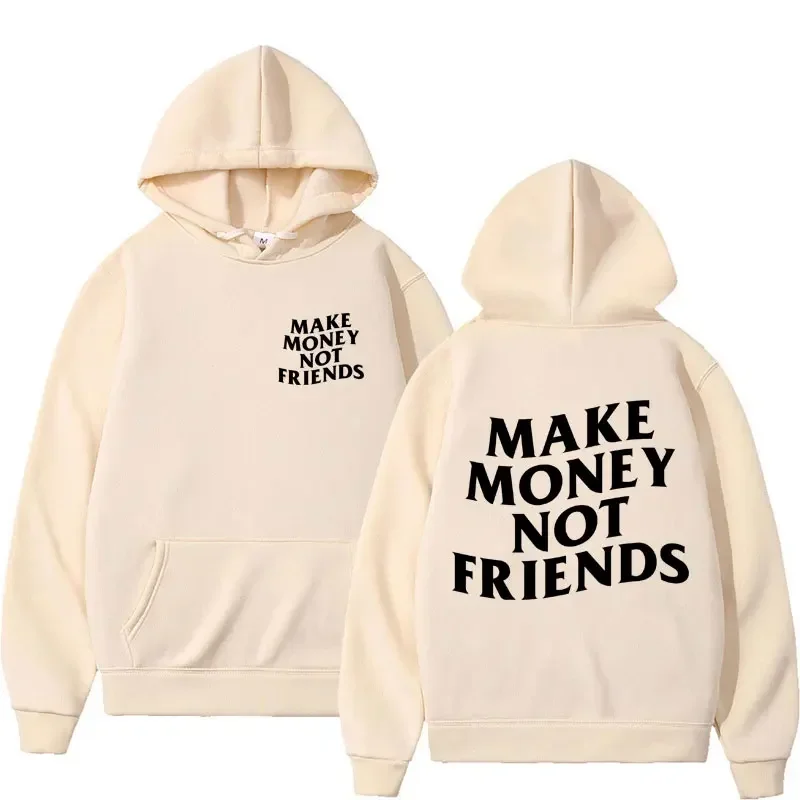 Homens e mulheres Oversized Fleece Hoodies, Casais moletom, Streetwear casual, Hoodies, Funny Need Money Letter Print, Design de moda