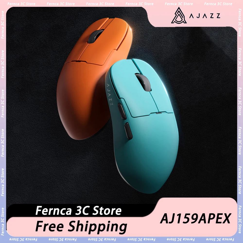 AJAZZ AJ159 APEX Mouse Three Mode Wireless 8K Sensor Charging Base FPS Gaming Mouse Lightweight 400mAh Pc Gamer Mac Custom Gift