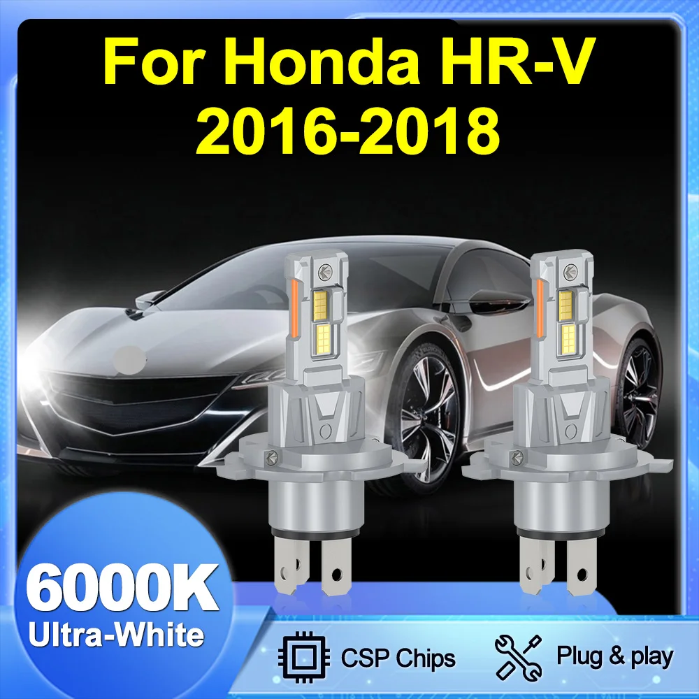 

Для Honda HR-V 2016-2018 2 шт. H4 9003 автомобильные лампы для фар 6000K белые безвентиляторные лампы в линии 9003 HB2 Plug & Play