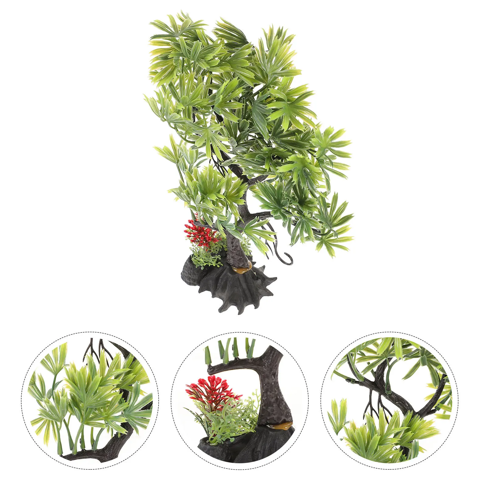 

Aquarium Tree Decoration Plastic Fake Fish Tank Tree Realistic Simulation Lifelike Ornament for Aquarium Landscaping and Decor