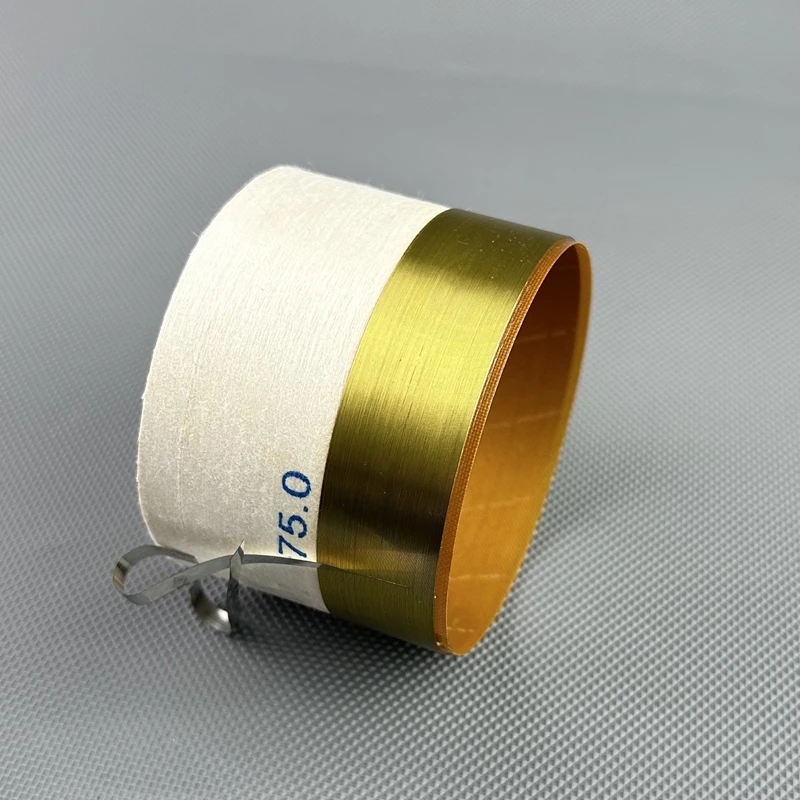 1pcs 75mm Glass Fiber Pure Aluminum Flat Wire Bass Coil High-Power Speaker 75 Core