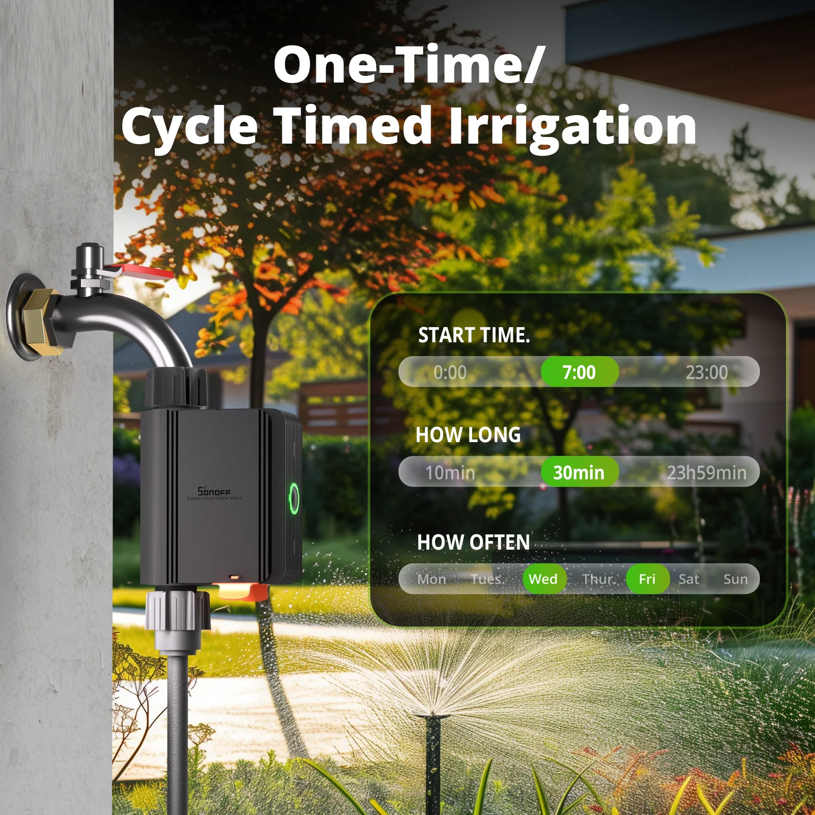Yieryi Zigbee Smart Water Valve Automatic Irrigation System Wireless Watering Controller with Alexa Google Home for Garden Lawn