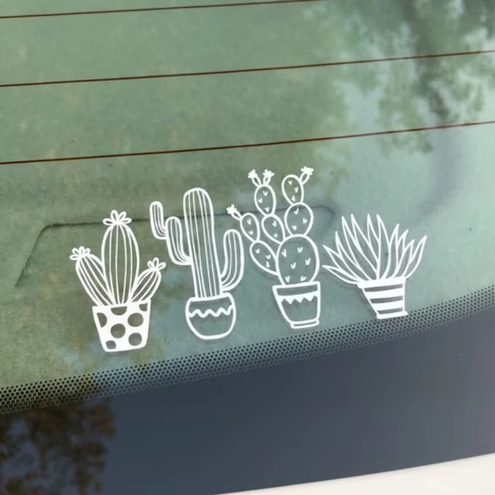 Cactus Plants Styling Vinyl Car Windows Decals Bohemian Decor Tumbler Bumper Stickers Accessories For Plants Lovers