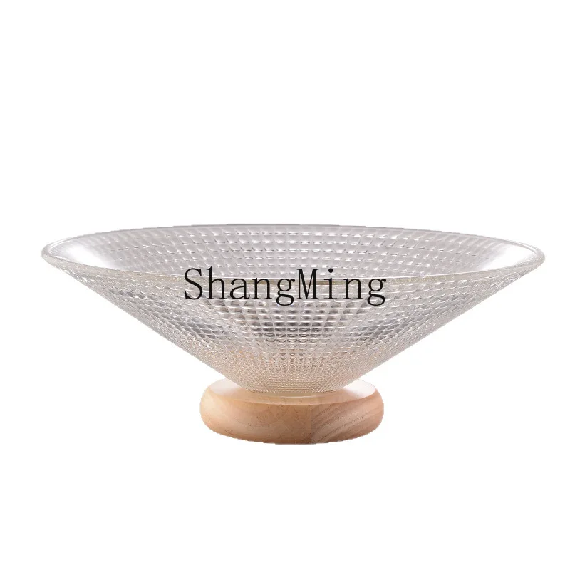 

DSA light luxury high-end glass fruit plate, living room home tea table and snacks, high-foot dry candy plate