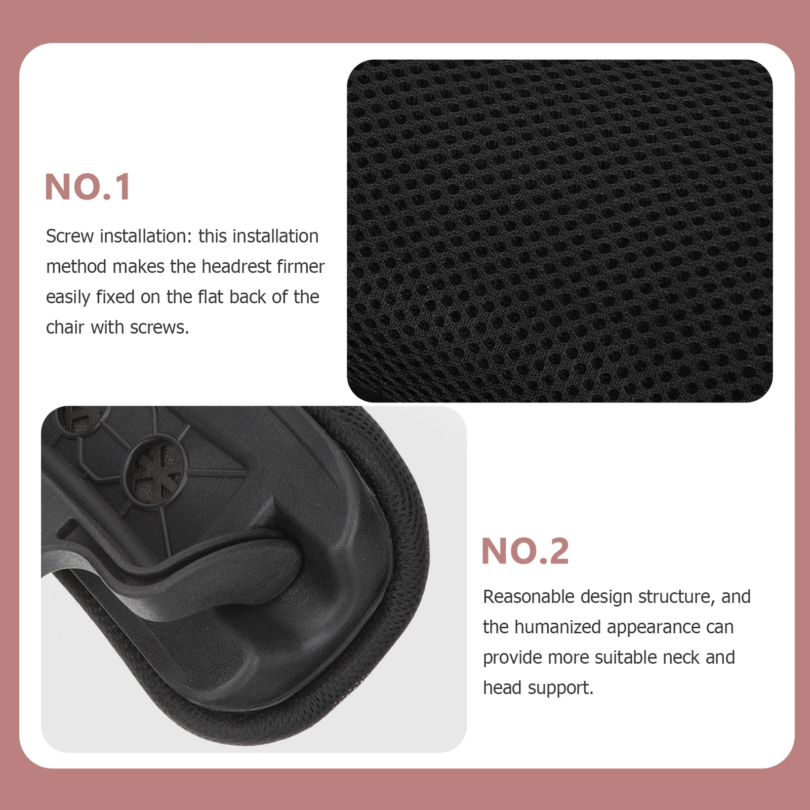 Ergonomic Adjustable Office Computer Chair Headrest Neck Support Cushion Comfortable Head Pillow for Work Home