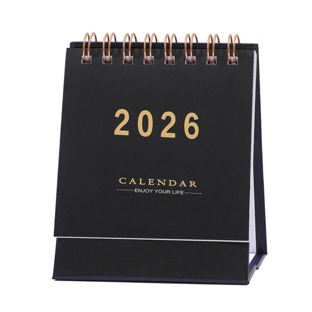 

Настольный календарь небольшого размера, мини-дизайн, плотная бумага, настольный планировщик, переплет на катушке, креативный стиль, портативный календарь для офисного использования