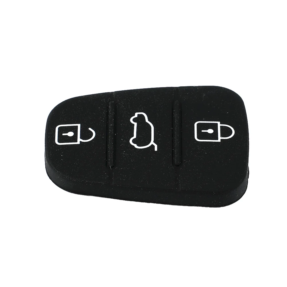 1pc Key 3 Buttons Cover Replacement Rubber Key Pad Black For Hyundai I20 I30 Ix35 Ix20 Venga Car Lock System Key Shell