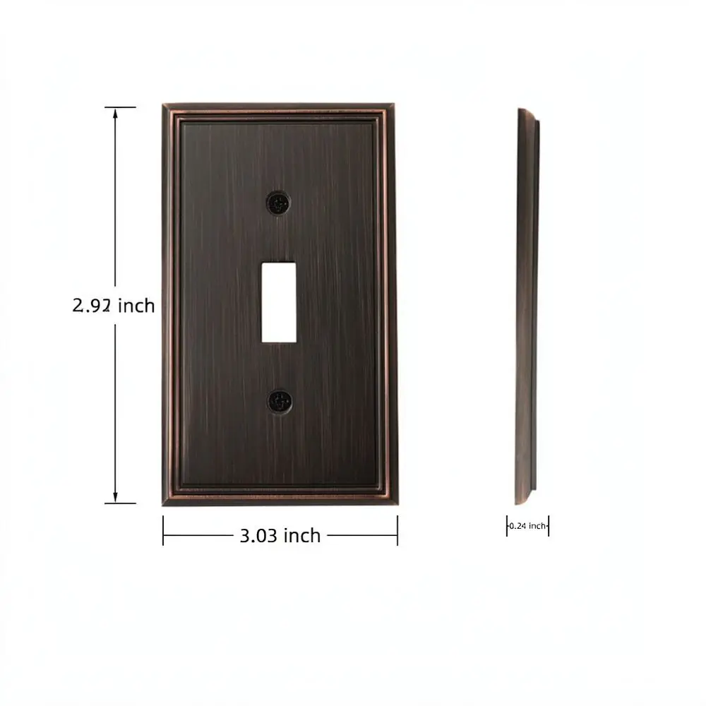 European Style Antique Bronze Switch Faceplate Zinc Alloy Metal Wall Decor Modern Minimalist Electrical Switch Socket Cover