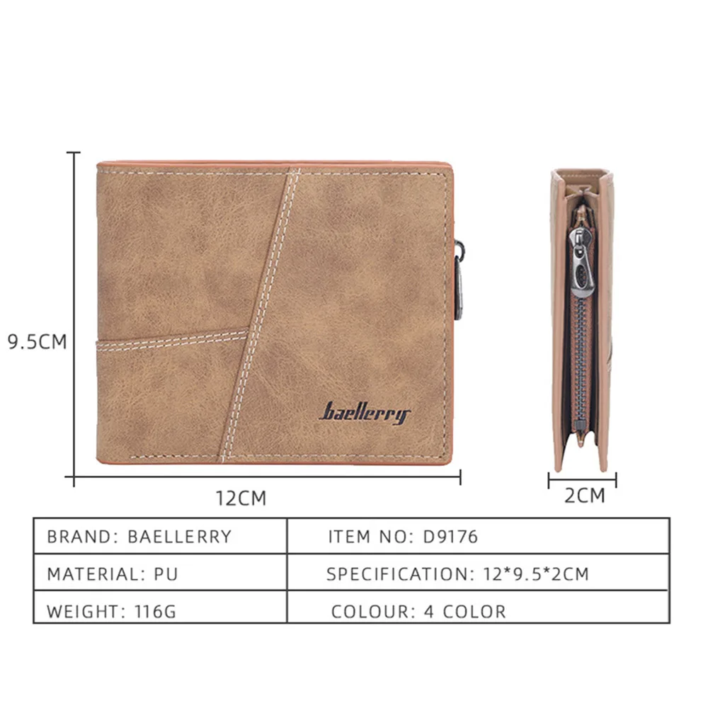 Baellerry-carteira de couro PU masculina, porta-cartão, nome gravado, bolsa masculina, pequena, marca de luxo, alta qualidade