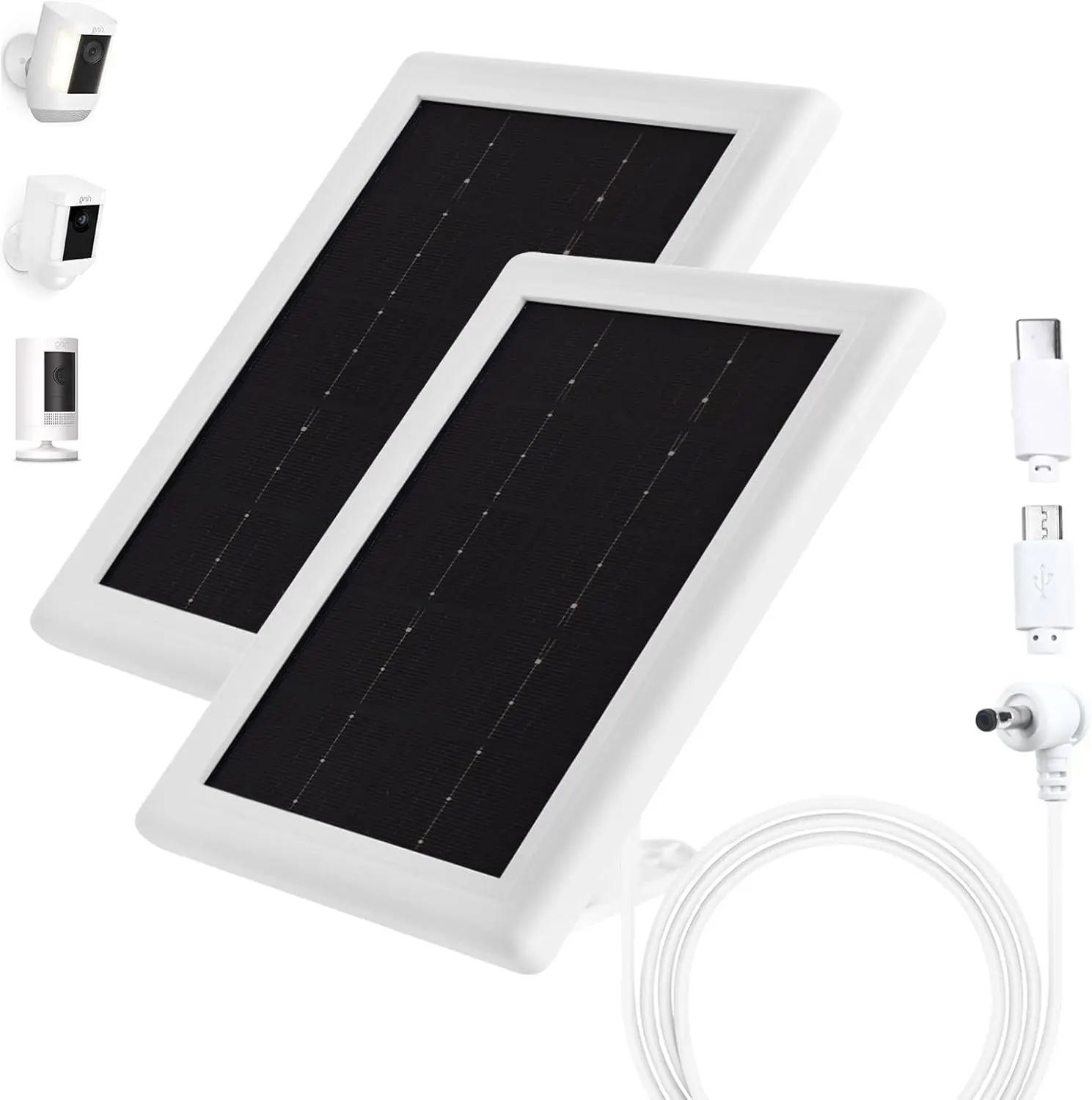 Ring Camera Solar Panel Charger, 5V 3.5W Solar Charger Compatible with Ring Spotlight Cam/Ring Stick Up Cam Battery Outdoor