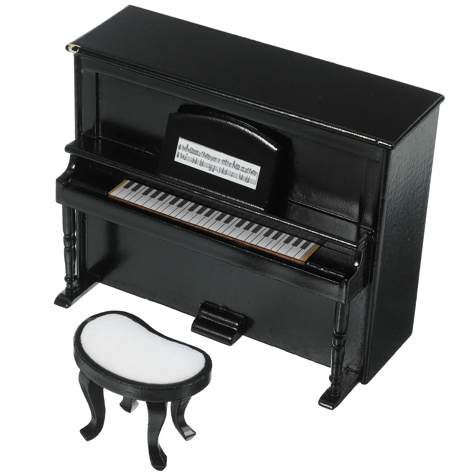 Poppenhuis Mini-meubelmodel Staande piano en bank Decoratieve ornamenten Set Miniatuurdecoratie Miniaturen Accessoires