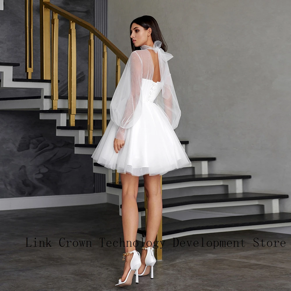 A Line فساتين زفاف بدون حمالات للنساء كم كامل فستان زفاف تول ناعم كم كامل Vestidos De Novia 2025 صيف جديد