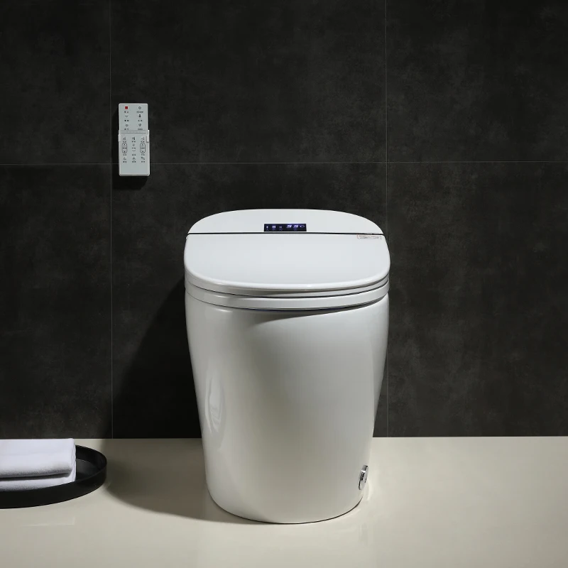 Zxhk banheiro cerâmica uma peça closestool inteligente vaso sanitário montado no chão bidé elétrico cerâmica tampa automática vaso sanitário inteligente bo