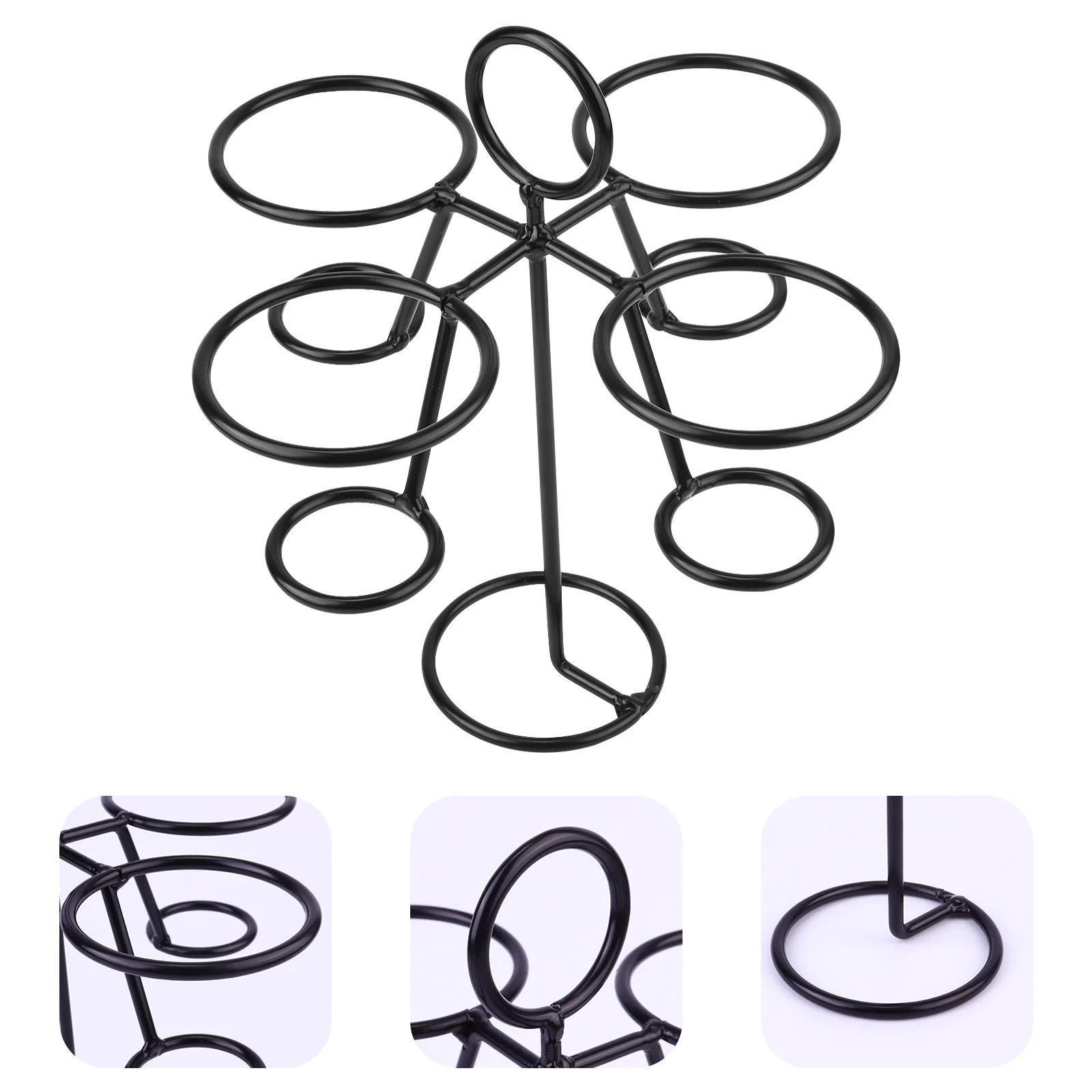 

1 pc Ice Cream Stand Holder For 4 Cones Black Smooth Finish Display Rack Creative Cupcake Storage Bracket Dessert Showcase