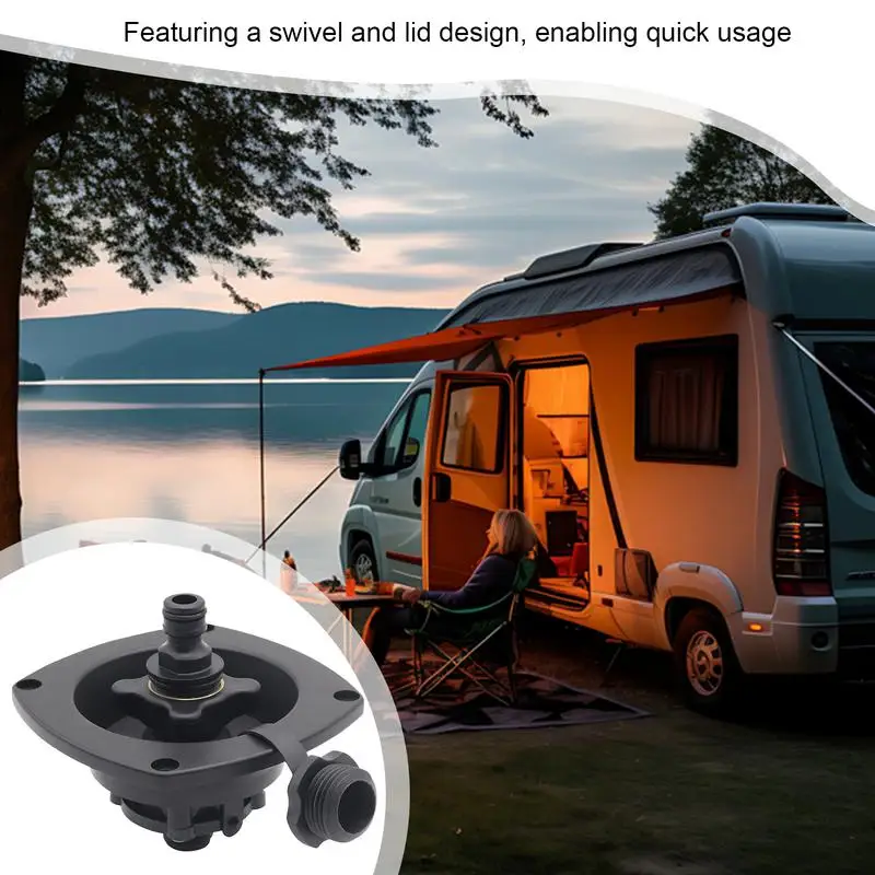 RV Water Inlet With Cover RV Water Connection Fittings With Lid Camping Car Water Connection Fittings Water Tank Hose Filler For