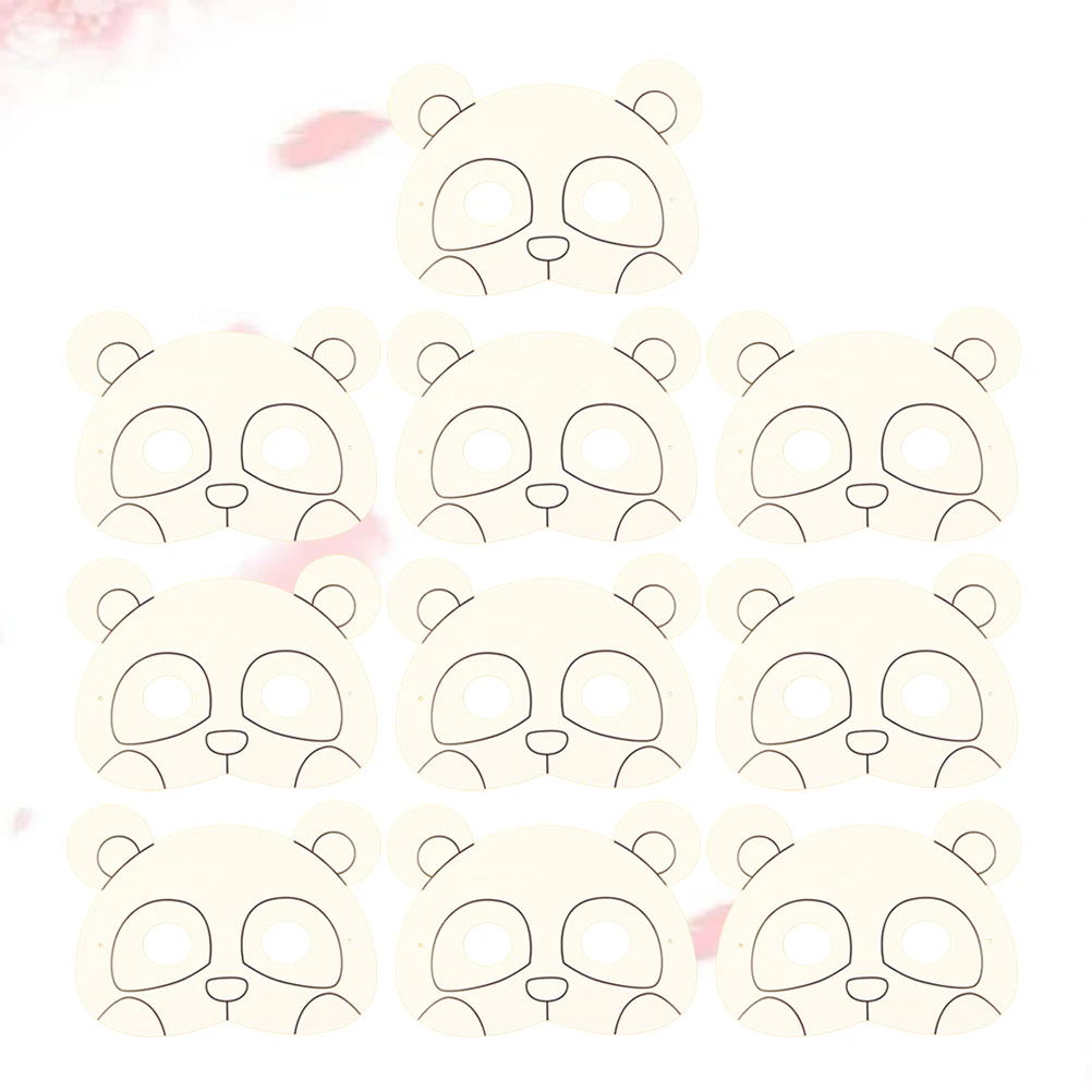 

10pcs Pre cut Cardboard Party Paper Mask Animal DIY White Kids Paint Party White Mask Zoo Play Cosplay Accessories