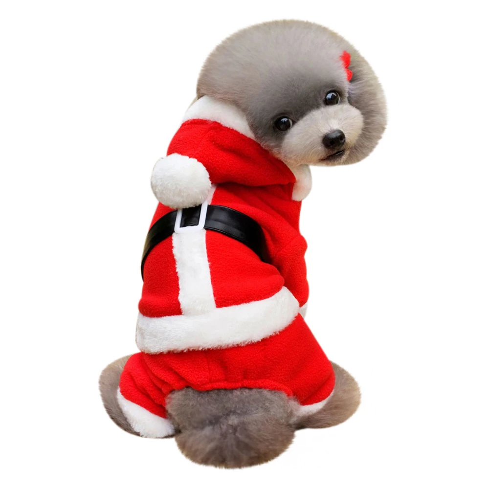 

Comfortable Pet Dog Clothes Christmas Santa Claus Costume Breathable Stretchy Dog Apparel Party Outfit Pet Supplies Size S Red