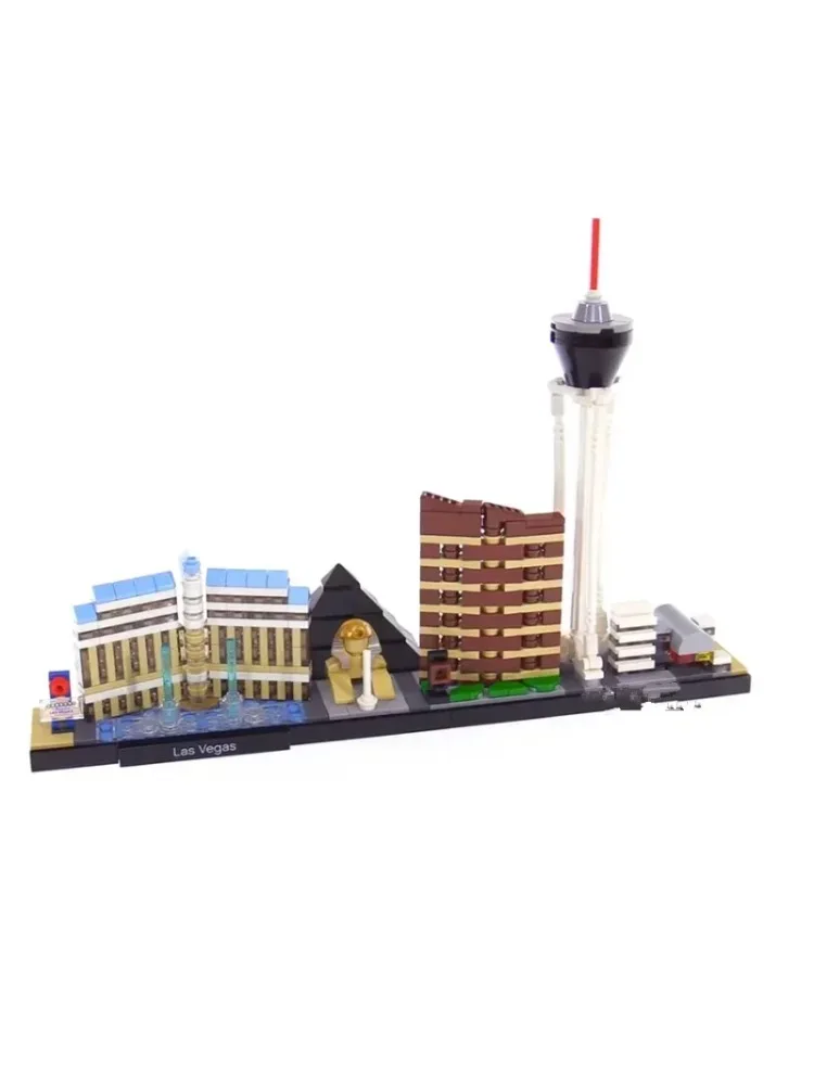 ArchitectureCompatile With 21047 Architecture Las Vegas Building Blocks Bricks Toys For Adults Kid Art Home Decoration Gift