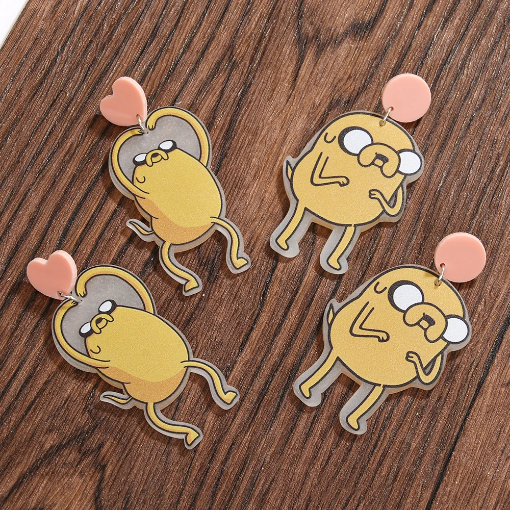Japan and South Korea Cartoon Anime Old Skin Earrings Creative Handmade Cute Playable Character Acrylic Earrings for Teen Women