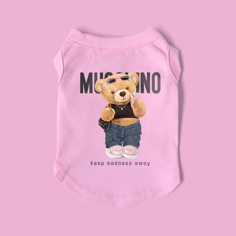 Dog Clothes Cute Bear Spring Summer Small Medium Chihuahua Yorkie French Bulldog Pet Hot Casual Clothes Puppy Costume Singlet