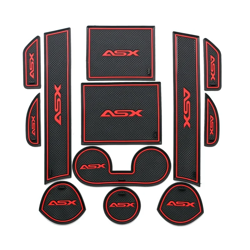 For Mitsubishi ASX 2013 - 2016 Door Slot Pad Car Anti Slip Mats 3D Rubber Mat Cup Cushion Dust mat Gate Slot Mat Car Accessories