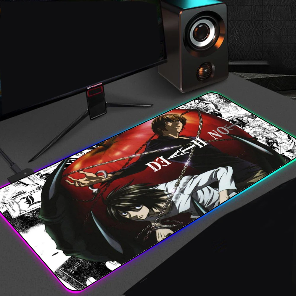 

Death Note Anime Mouse Pad Anti-slip Carpet Office Pc Assembly Mousepad Game Mats Backlight for Pc Gaming Accessories Mouse Mat