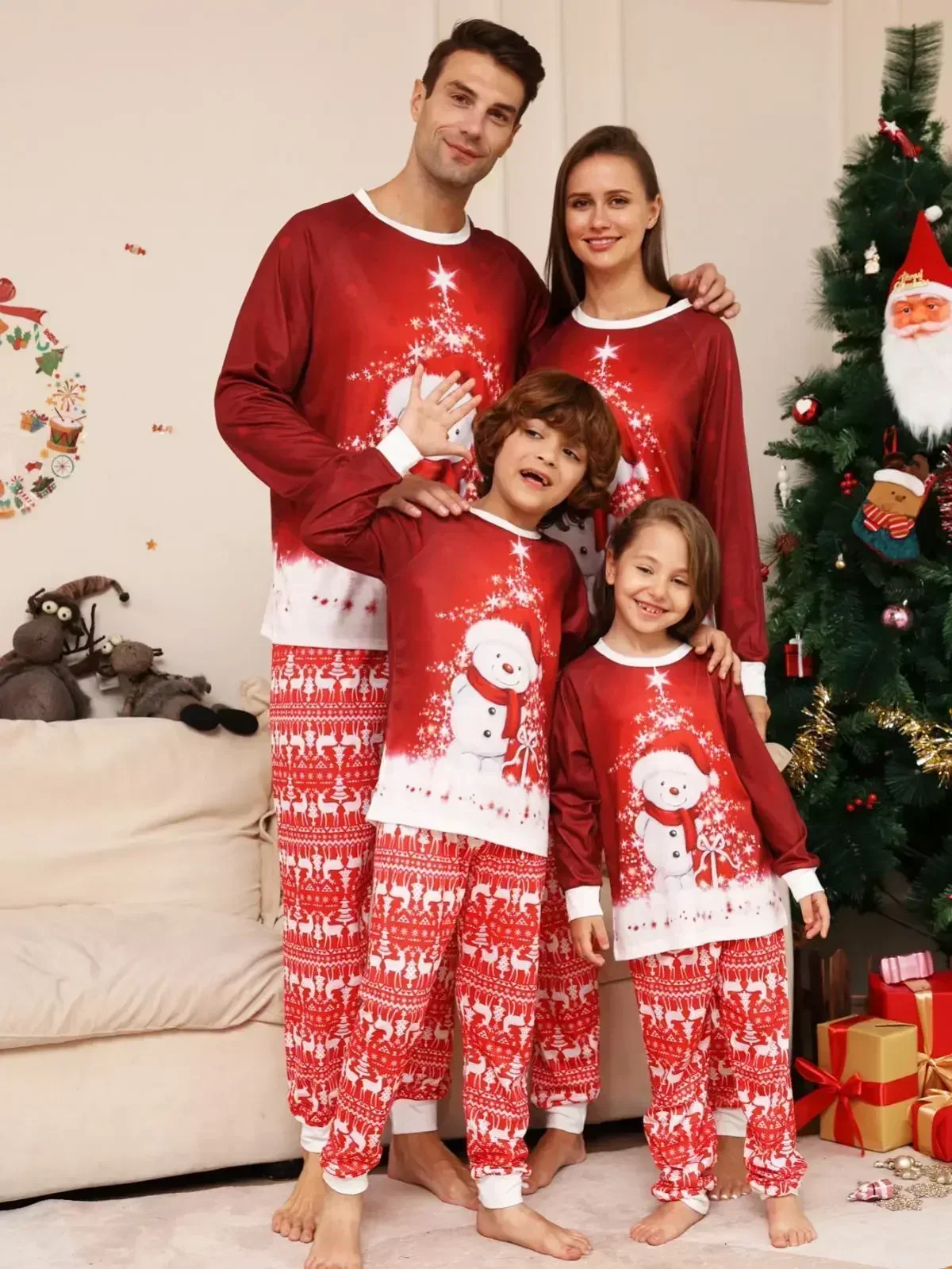 Pigiama coordinato per la famiglia di Natale Set Buon Natale stampato per adulti Bambini Baby Family Madre Padre Abiti 2025 Natale Famiglia Pj's