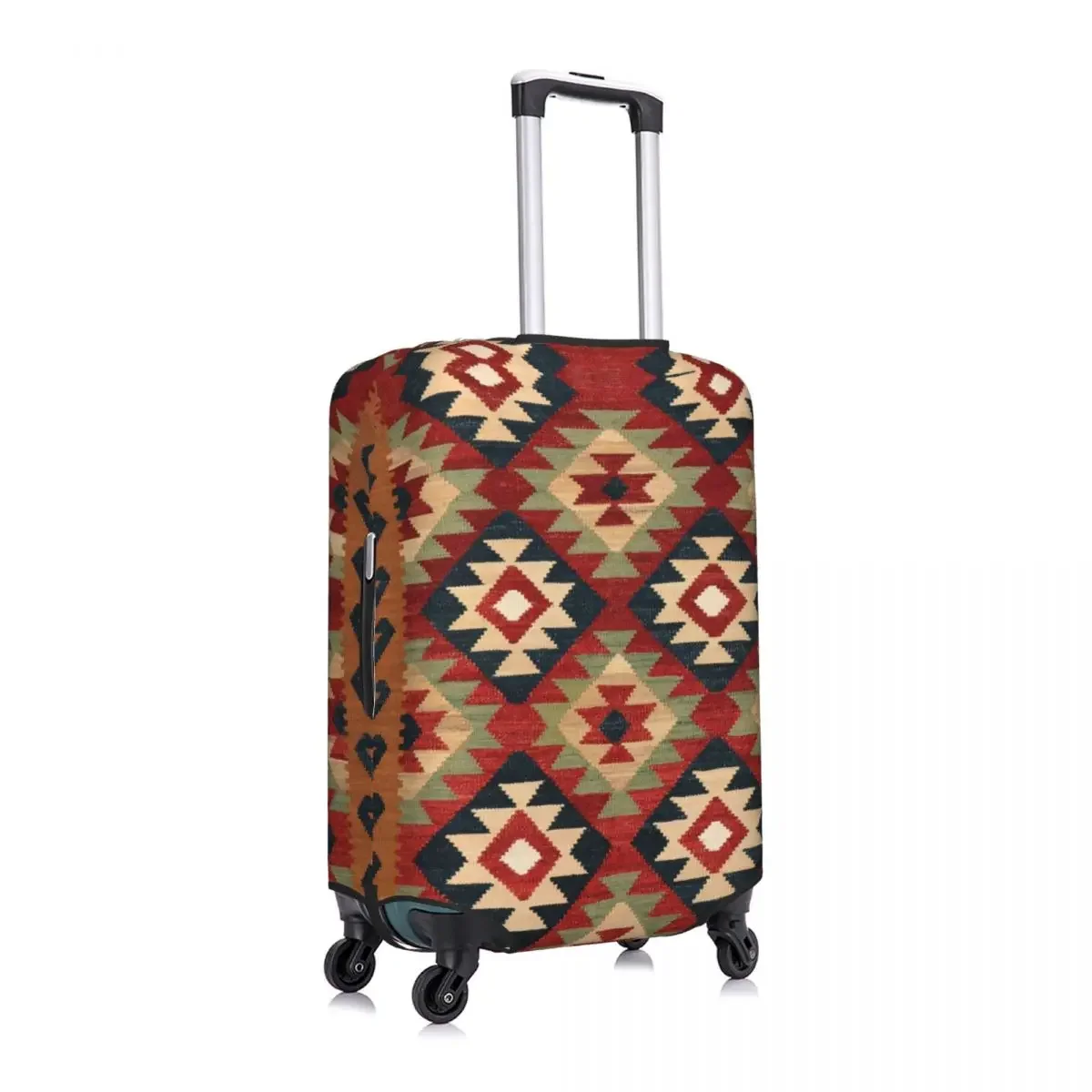 Personalizado Turco Kilim Bagagem Capa, Boêmio Geométrico Diamante Tribal Arte Étnica Mala Protetor, Terno de Cobre para 18-32"