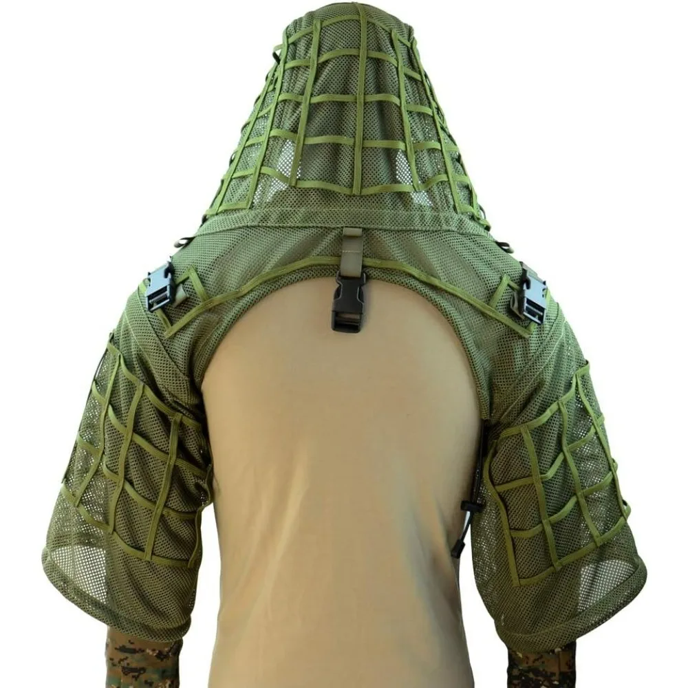 Breathable Mesh Ghillie Suit Foundation/Breathable Mesh Ghillie Cape Army GreenMulti-Purpose ghillie cape Lightweight breathable