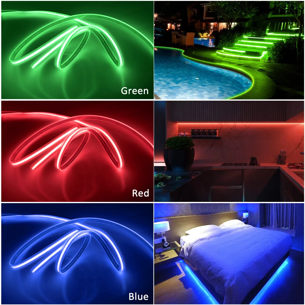 12V 24V COB LED Strip Light IP68 Waterproof 320 480Leds/m High Density Flexible FOB LED Tape for Swimming Pool Decor 3000K-6000K images - 6