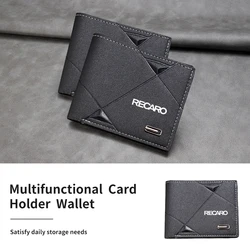 Car Men's Short Wallet Folding Short Wallet Credit Card Coin Purse For RECARO Racing Accessories Interior