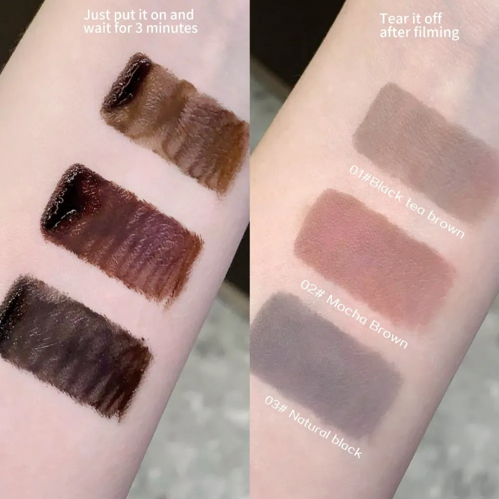 3色の角質除去効果のあるセミパーマネントな剥がせるアイブロウクリーム、防水性と転写防止で、ふっくらとしたクリアな眉を作成します。