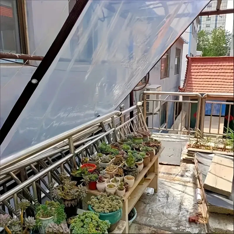 Lona de película PE transparente para jardín, balcón, toldo impermeable para Patio, cubierta de plantas de invierno, lona de película para