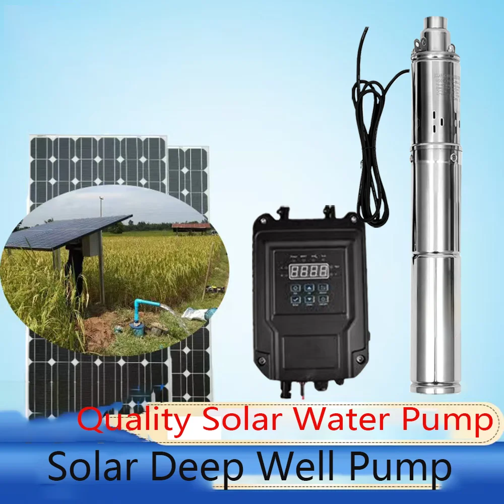 1200W DC72V lift 180M water flow 2T per hour solar water pump Off Grid Solar Cell Deep Well Water For 50-150M Depth Well