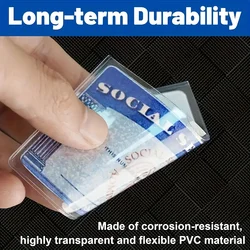 Waterproof flexible transparent sleeve for protecting Social Security cards, medical insurance cards and credit cards
