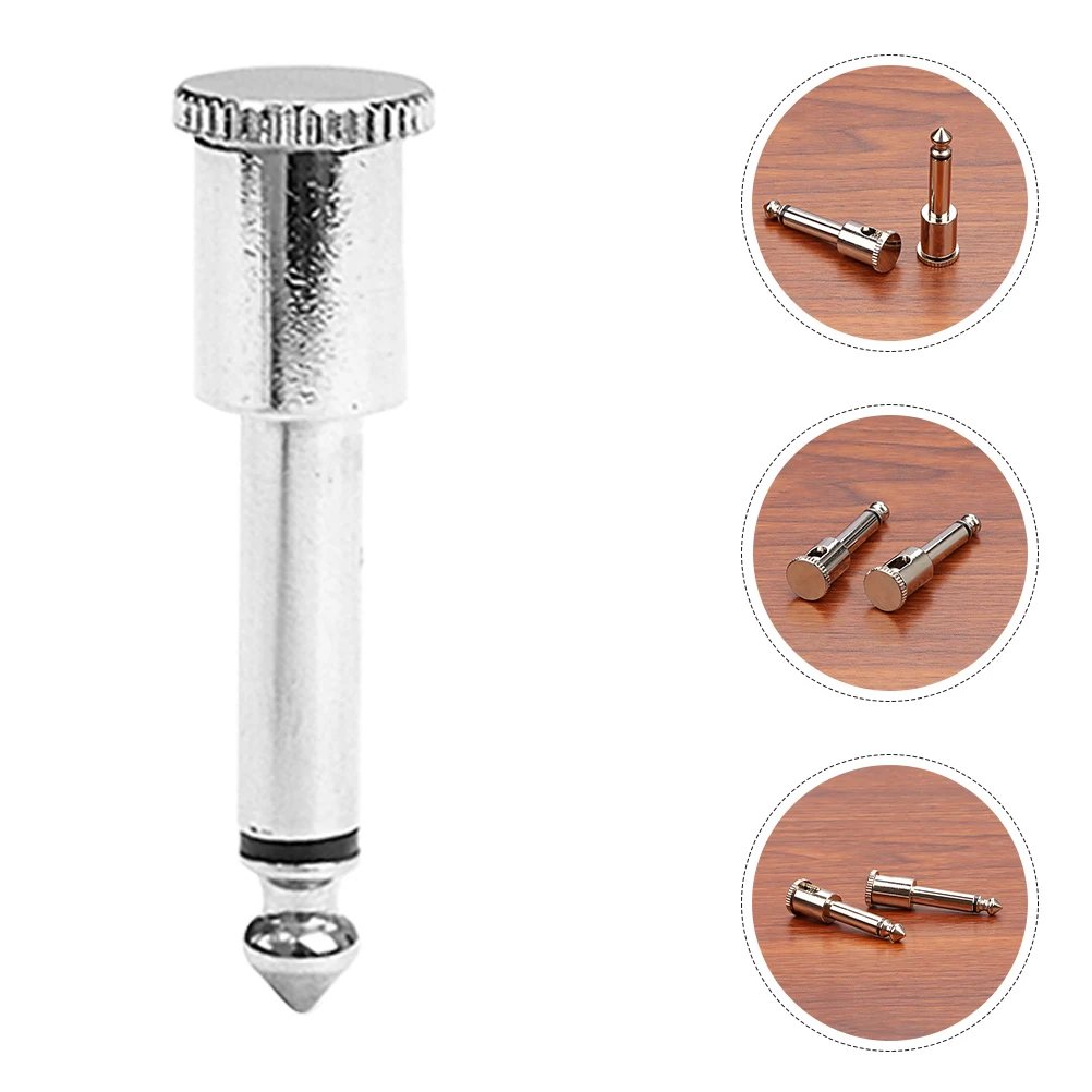 

2pcs Pedal Connectors 6.35Mm Silver Plugs Guitar Cable Patch Adapter Pedal Board Connector Electric Guitar Accessories Durable