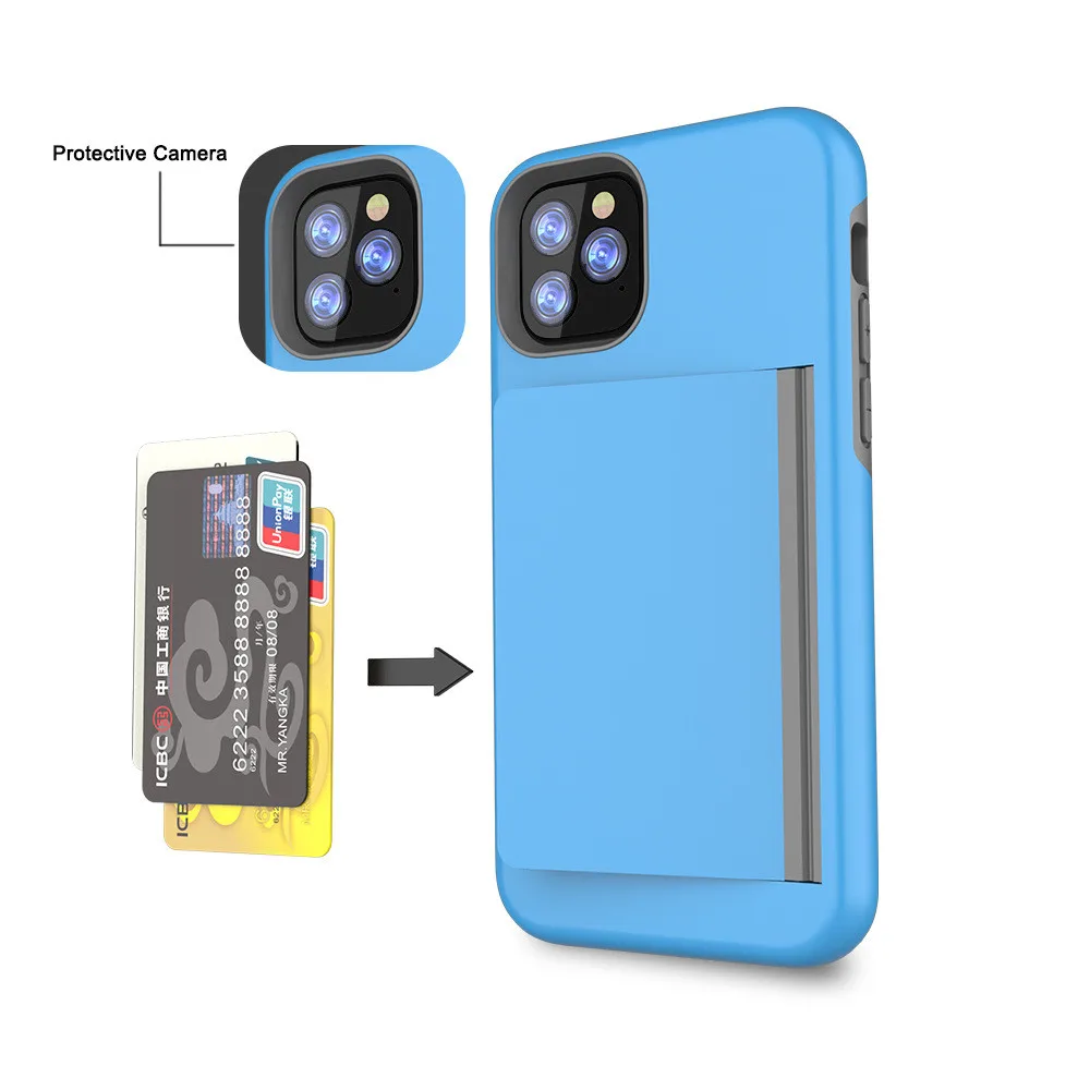 아이폰용 캔디 컬러 케이스, 아머 카드 슬롯 커버, 아이폰 15 15Pro 15plus 15promax Funda Coque
