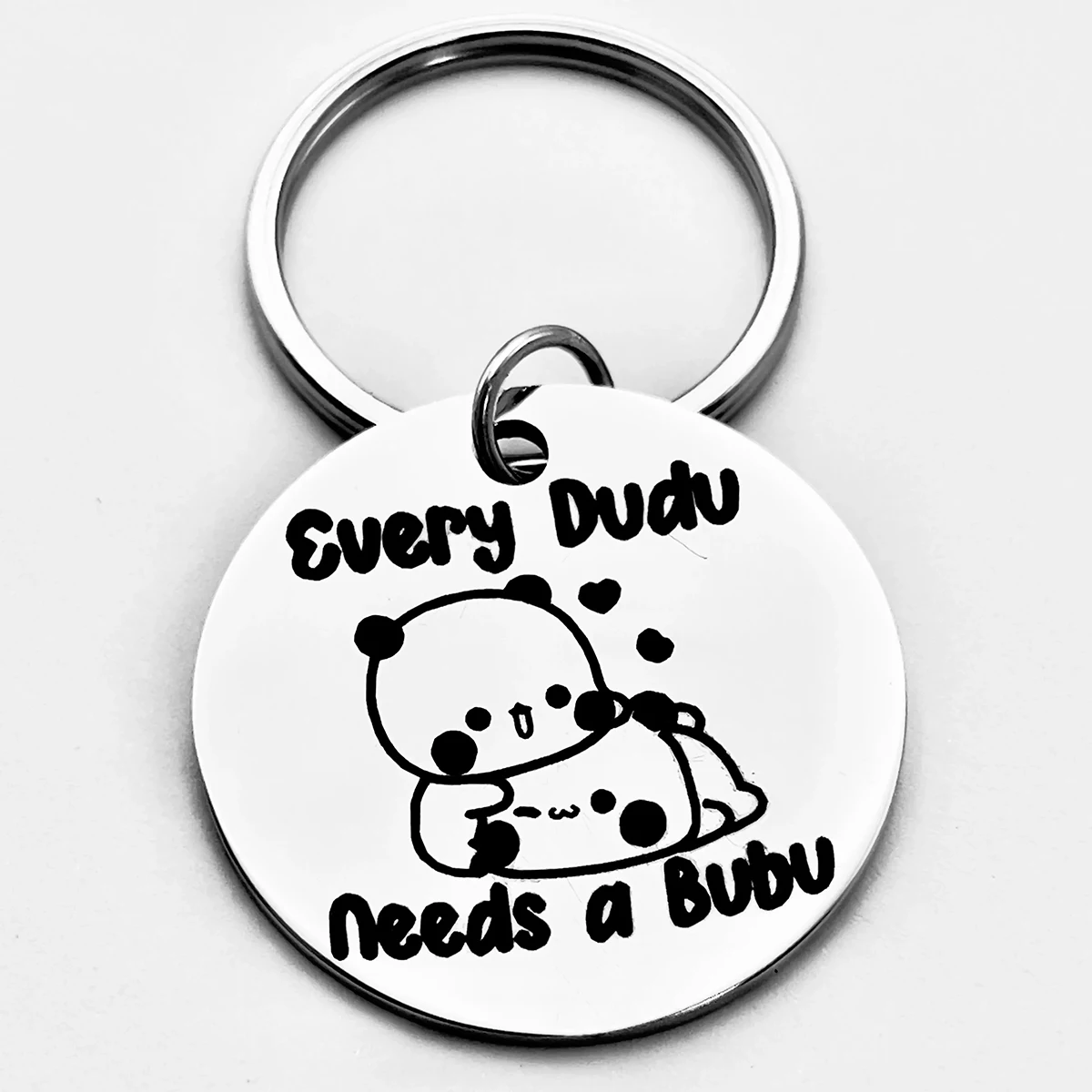 Lindo llavero: diseño de panda y oso "Muy Dudu necesita un Bubu", perfecto regalo del día de San Valentín