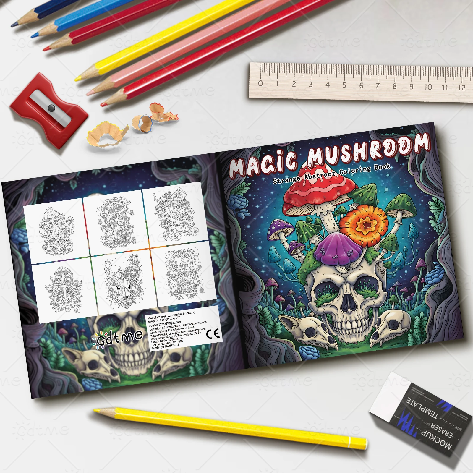 MAGIC MUSHROOM Coloring Book for Adults Featuring Cartoon Bold-easy Patterns for Relaxation DIY Painting Drawing Books image 3