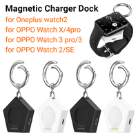 Magnetic Charger Wireless Charging Base with Keychain Micro-USB / Type-C Port for Oneplus Watch2 OPPO Watch X/4pro/3 Pro/3/2/SE