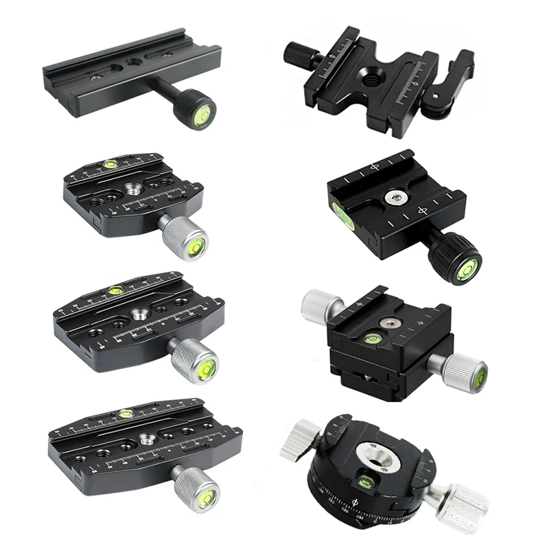 Clip para cámara DSLR, Base adaptadora de instalación de cabezal de bola para trípode, Clip de placa de liberación rápida para cabezal de bola de cámara Arca Swiss Dsrl