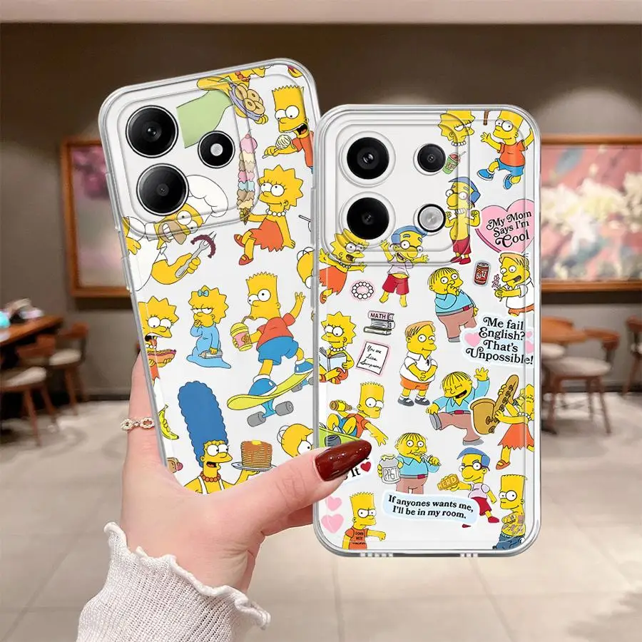 

The Simpsons Cartoon Soft Phone Cover Case for Xiaomi Redmi Note 14 Pro Plus 11 13C 12S Note 13 11S A4 10S 14C 9 10 12