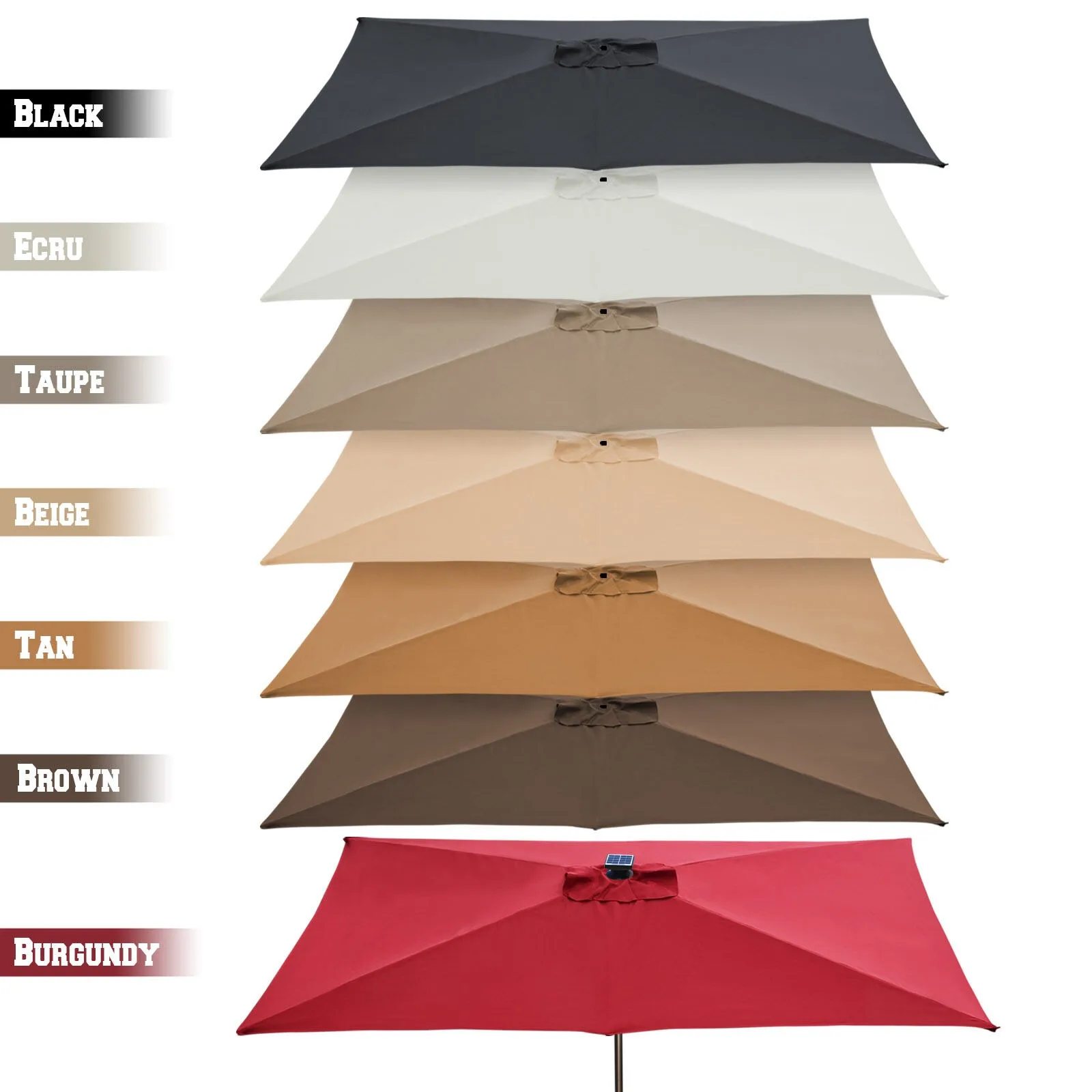 10'x6.5' Patio Umbrella Replacement Canopy 6-Rib Parasol Top Cover Outdoor Marke United States