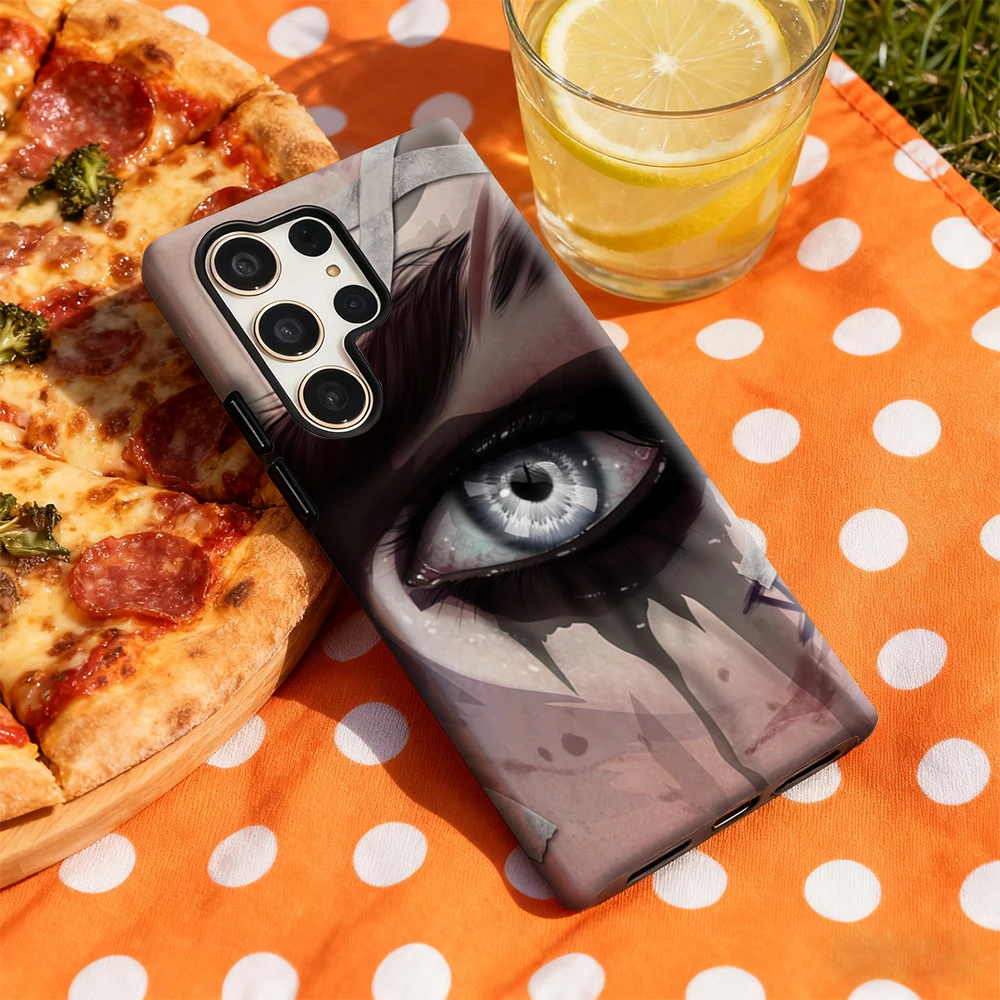 حافظة هاتف Vi's Eyes لهاتف سامسونج جالاكسي S25 Ultra S24 S23 Ultra Plus غطاء خلفي لامع بطبقة مزدوجة #4