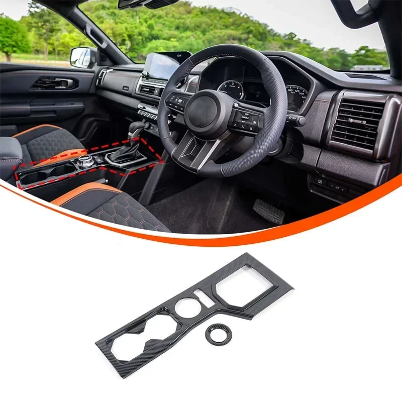 

For Mitsubishi Triton L200 2023-24 ABS Carbon Fiber Center Control Gear Shift Panel Cover Trim Stickers Interior Accessories RHD