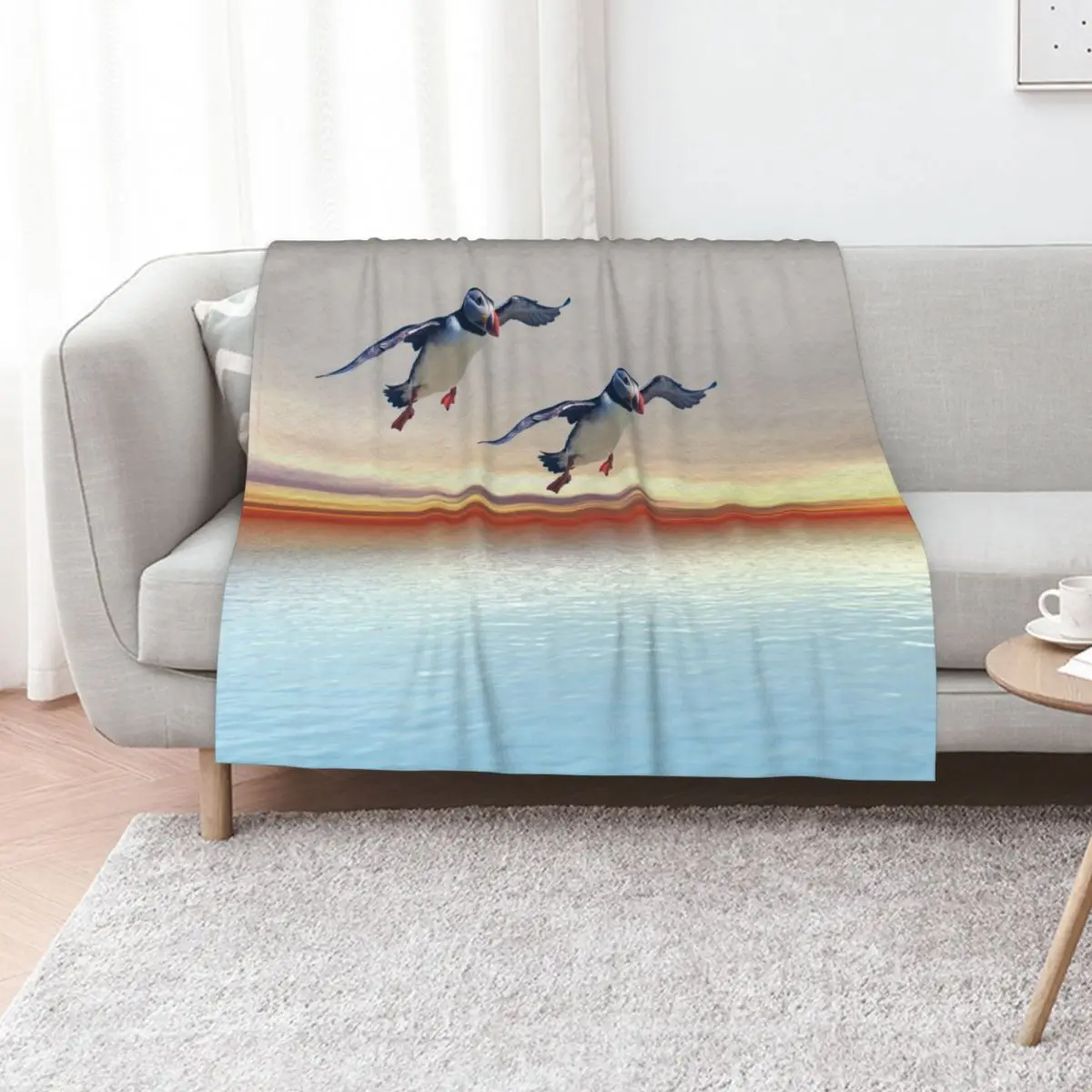 Puffins of the Atlantic Throw Blanket Weighted Sofas cosplay anime Vintage Sofa Throw Blankets