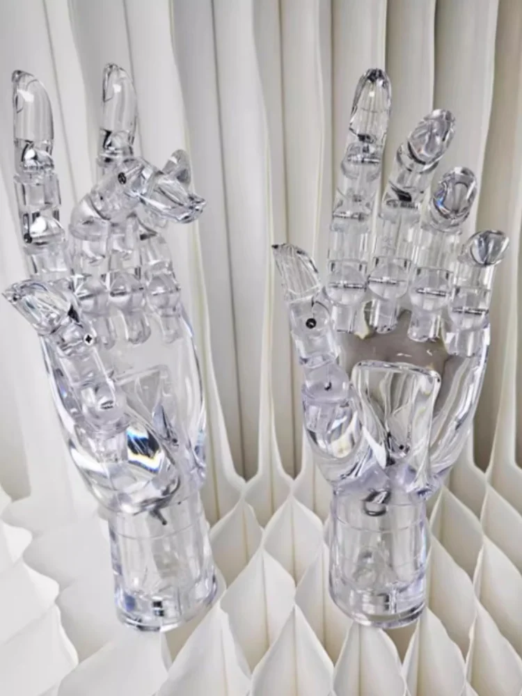 

Transparent Hand Mannequin Prop, Movable Finger Cover, Photo Display, Plastic Fake Hand Mannequin,Transparent,Movable Hand AT311