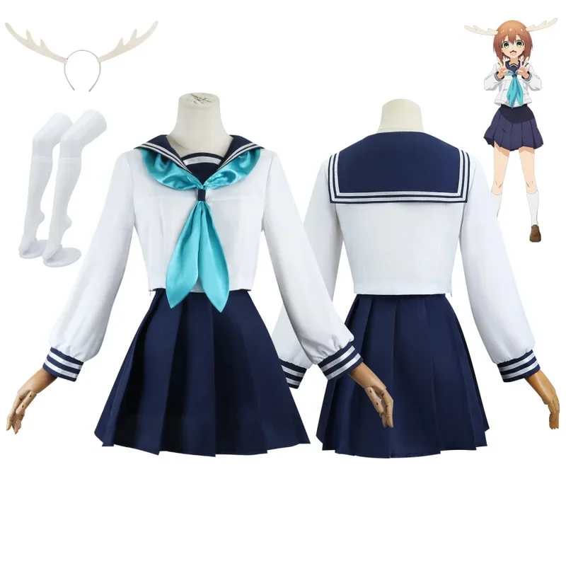 Anime My Deer Friend Nokotan Shikanoko Noko Cosplay Koshi Torako Costumes Wig JK Sailor Suit School Uniform