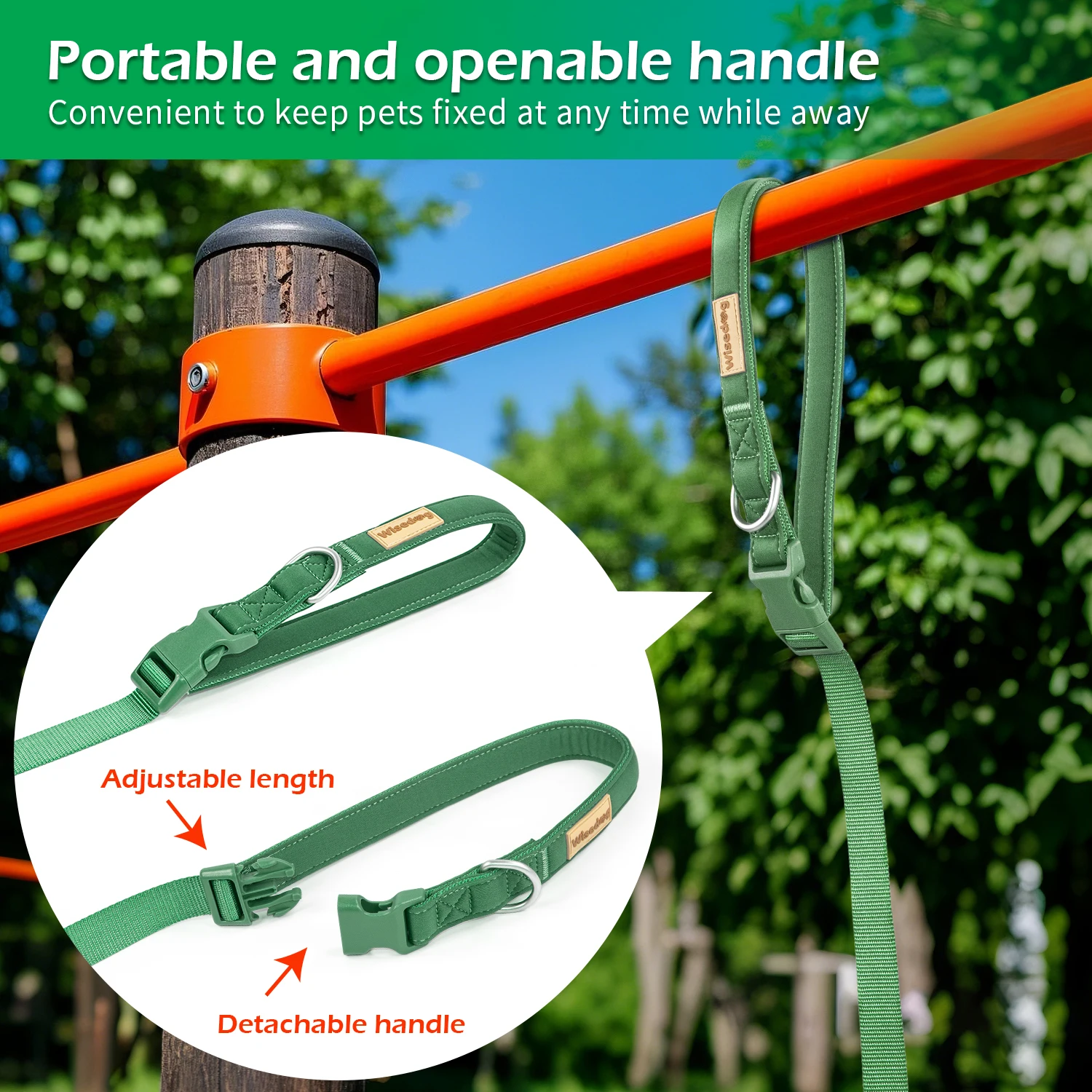 Freihand-Hundeleine für Komfort und Sicherheit, Gepolstert, Verstellbar, für Spaziergänge, Laufen und Training, 3M 5M 10M 15M – Detail 5